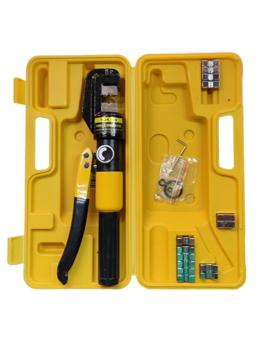 Grippes YQK-70 terminal lug crimper 4mm to 70mm in yellow case with included accessories