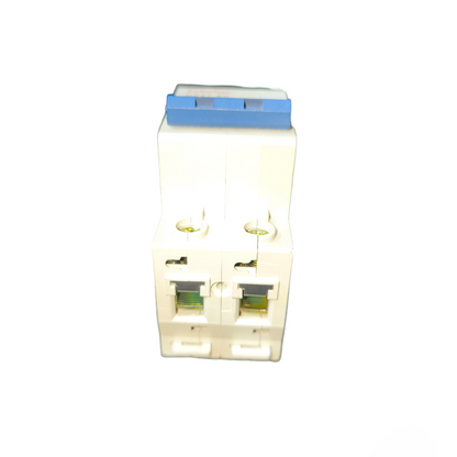 ZwitseRise 60A 2P DC Circuit Breaker white electrical component with blue switch