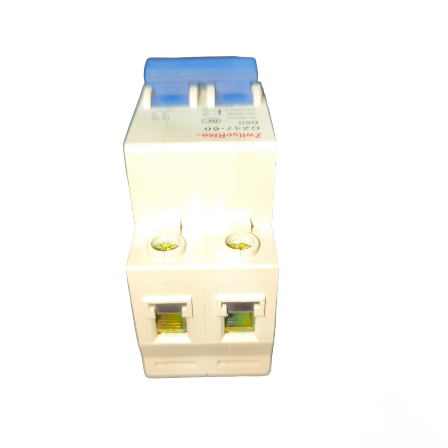 ZwitseRise 60A 2P DC Circuit Breaker with blue toggle switch for electrical protection