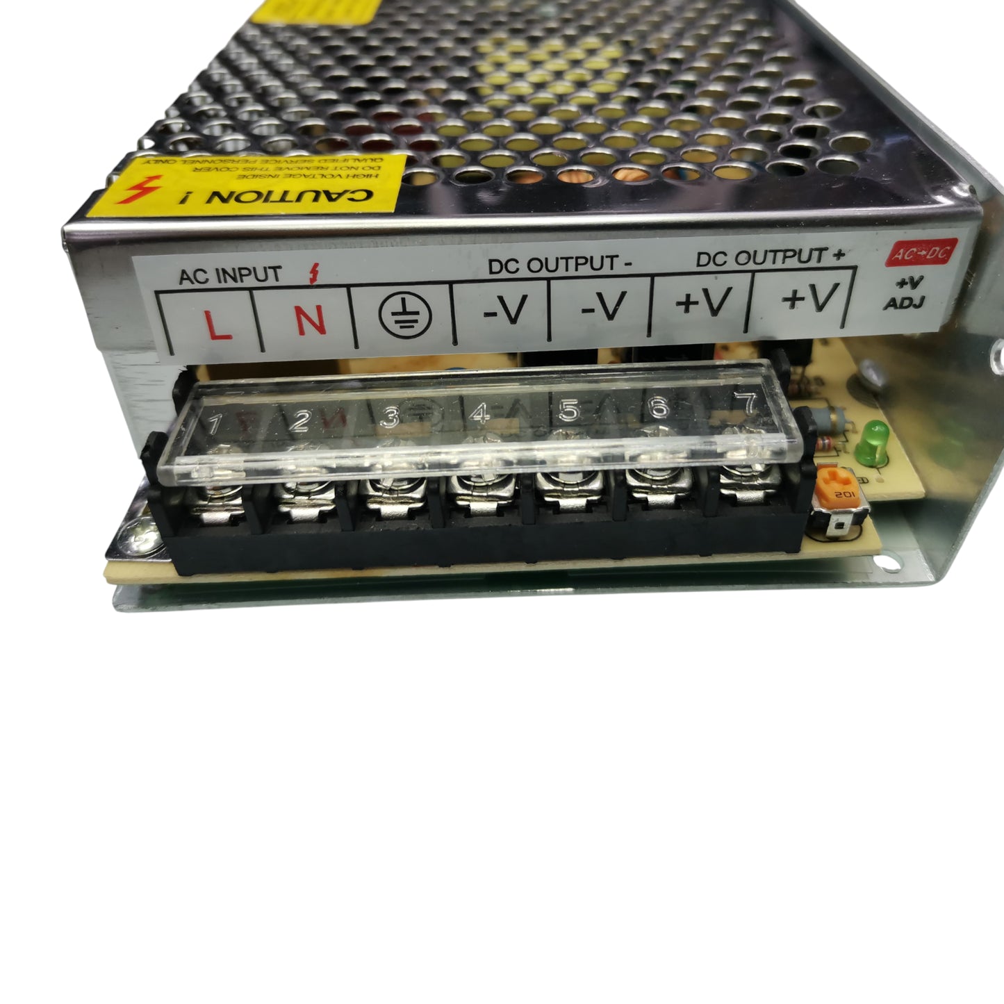 ZwitseRise 24V 10A switching power supply with clear terminals and labeling for easy connections