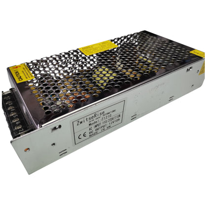 ZwitseRise 24V 10A switching power supply with metal casing and ventilation holes for efficient cooling