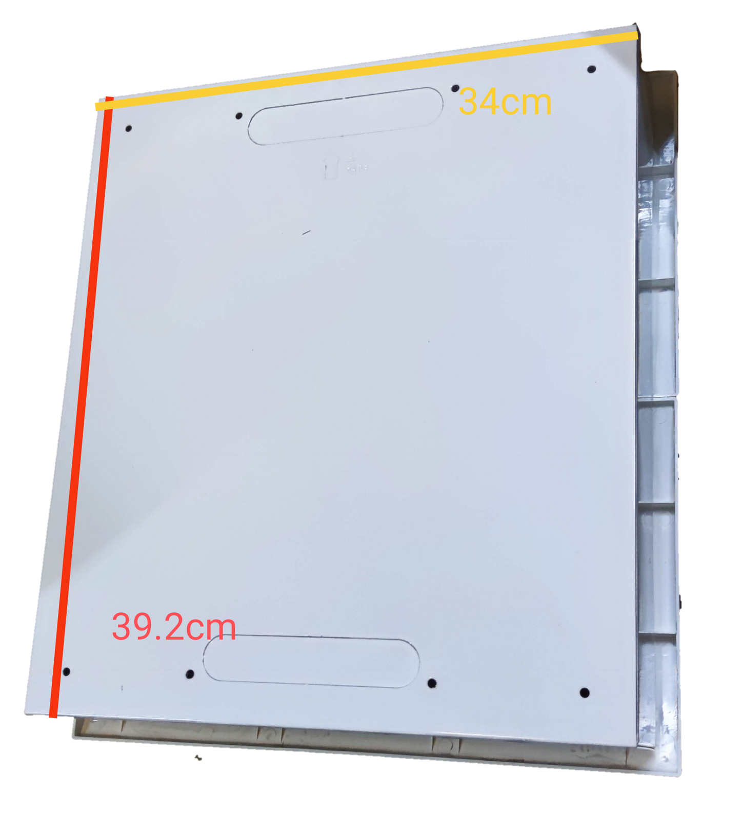 ZY 36 Ways Distribution Box Metal Base in white with dimensions 34cm by 39.2cm for electrical circuitry