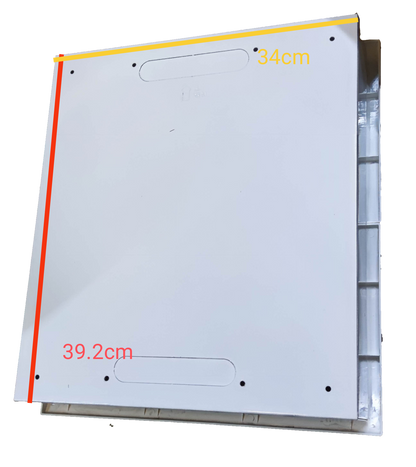 ZY 36 Ways Distribution Box Metal Base in white with dimensions 34cm by 39.2cm for electrical circuitry