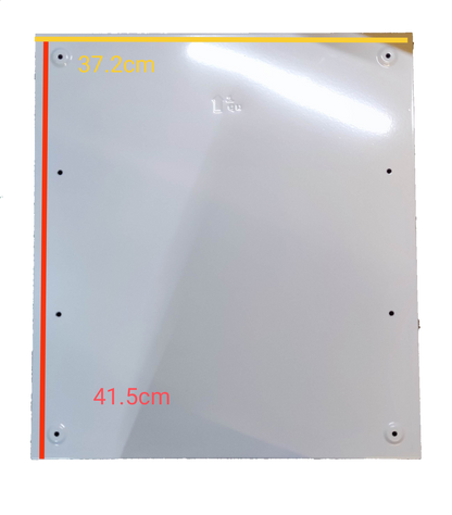 ZY 36 Ways Distribution Box Metal Base white metal panel with mounting holes and measured dimensions