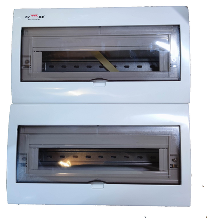 ZY 36 Ways Distribution Box Metal Base electrical panel with transparent cover and white casing