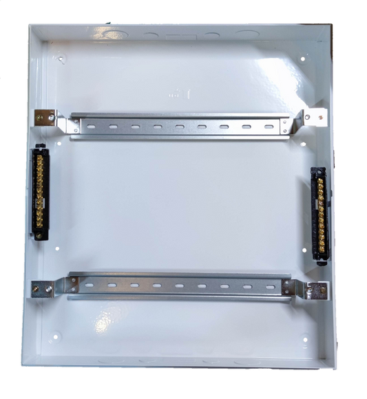 ZY 36 Ways Distribution Box Metal Base with sturdy white metal frame and terminal blocks for electrical wiring