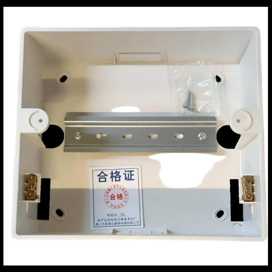 ZY 8 Ways Distribution Box Surface Type electrical enclosure with metal mounting rail and screws