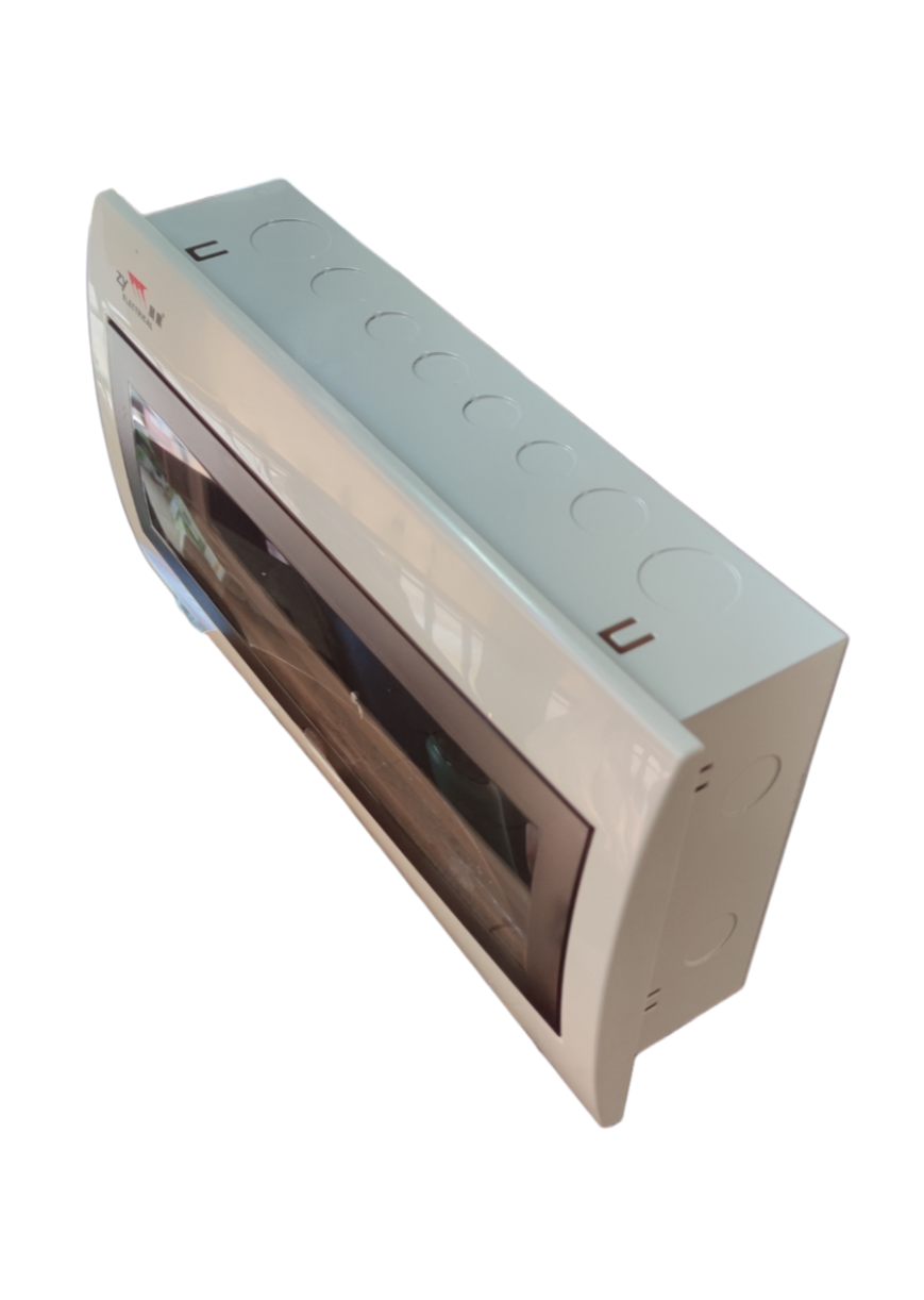 ZY 16 Ways Distribution Box Flush Type electrical circuitry with white casing and transparent front cover