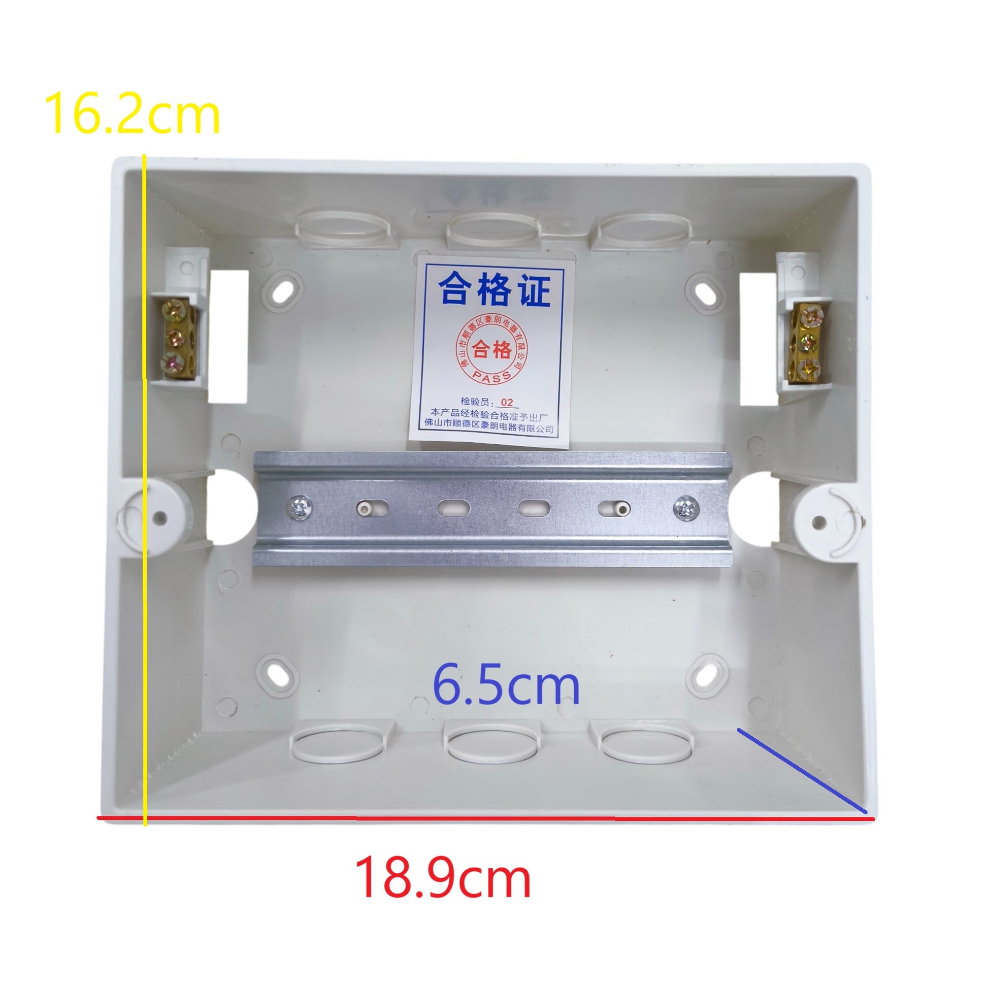 ZY 5-8 Ways Panel Board for Miniature white plastic surface mount box with DIN rail and terminal blocks