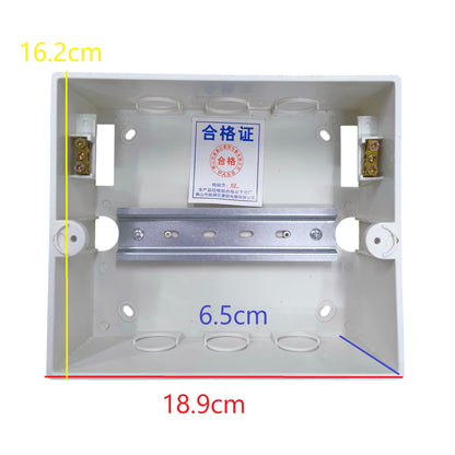 ZY 5-8 Ways Panel Board for Miniature white plastic surface mount box with DIN rail and terminal blocks